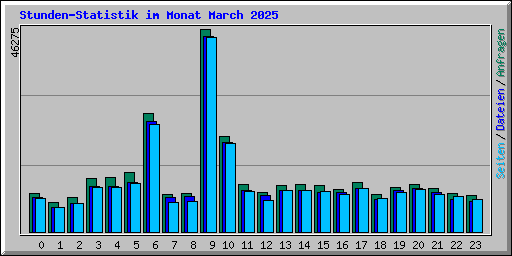 Stunden-Statistik im Monat March 2025